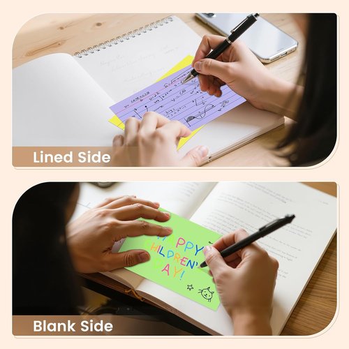 Index Cards | 4x6 Ruled Color Flash Cards - 200 Sheets for Effective Studying & Note-Taking