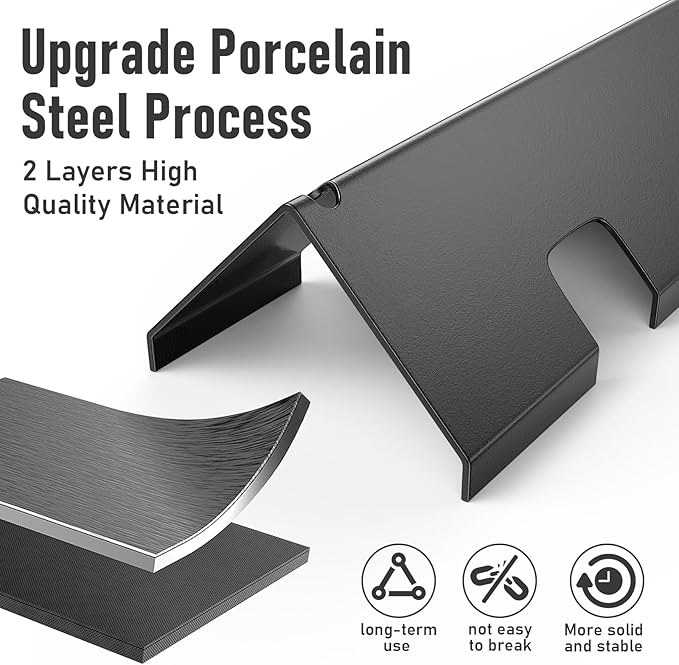 Uniflasy for Weber Spirit 2 Grill Parts, 15.3" Flavorizer Bars for Weber GS4 I & II 200 Series, Spirit II E210 S210 E215 E220 S220 with Front Mounted Control Grill, 16GA All-Black Enamel Heat Plates
