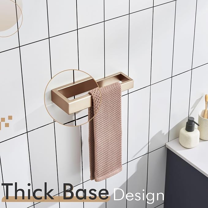 KOKOSIRI Towel Ring Wall Mount Hand Towel Racks 9-Inch Kitchen Holder Bathroom Hardware Champagne Bronze Stainless Steel, 2 Pack B4008CPG-L9-P2