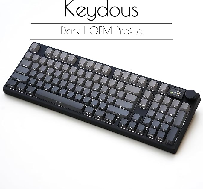 NJ98 Wireless Custom Mechanical Keyboard with Screen Knob 96% Hot Swappable RGB Keyboard Mac Windows (Dark, Steel Plate - Box Taro Ice Cream Pro)
