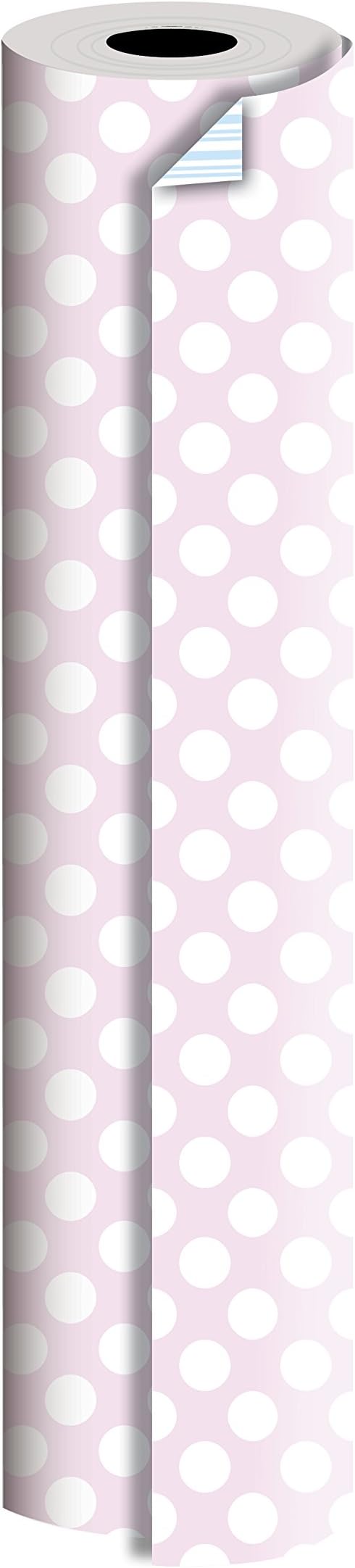 Jillson Roberts Bulk 1/4 Ream Double-Sided Reversible Gift Wrap, 24" x 208', Pastel Pink/Pastel Blue