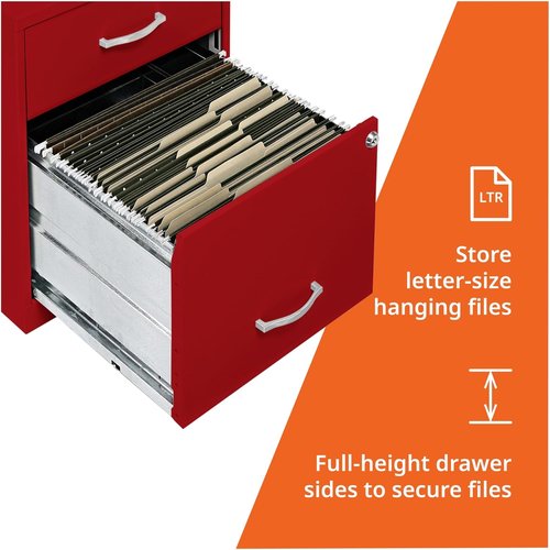 NuSparc 2 Drawer Locking Filing Cabinet - Pre-Assembled Steel Design for Home & Office | Letter-Size