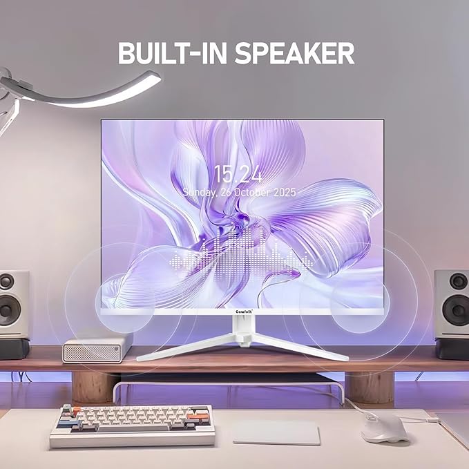 Gawfolk 28 inch UHD 4K Computer Monitor, IPS Ultra HD (3840×2560p) Screen, 3:2, 10Bit, 1.07 Billion Colours, 128% sRGB, Built-in Speakers, 178° Wide Viewing Angle DisplayPort 1.4 & HDMI 2.0, White