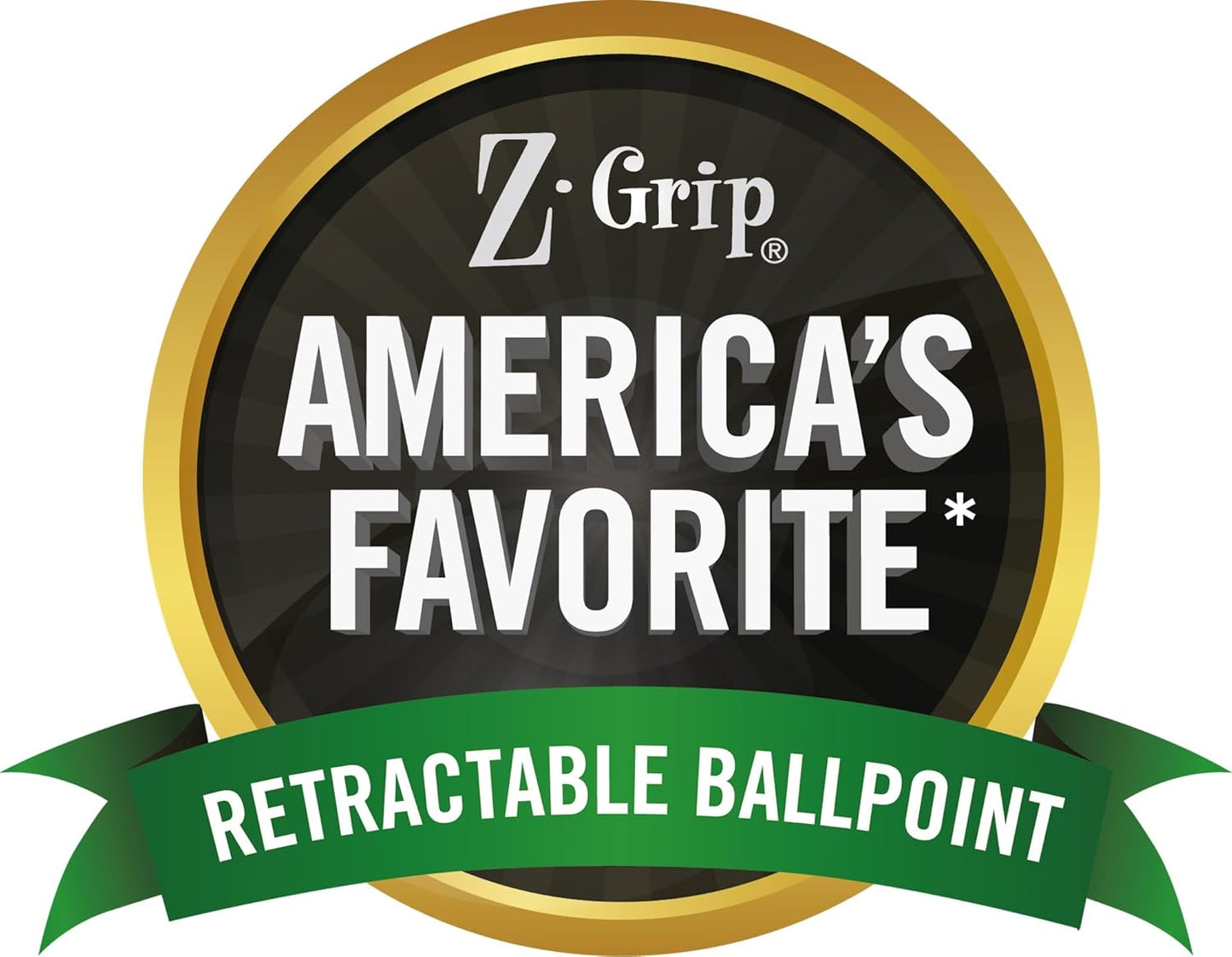 Zebra Pen Z-Grip Retractable Ballpoint Pens - Smooth-Flowing Ink, Fine Point 0.7mm, Black Ink, 12-Pack