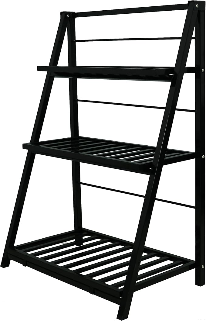 Gardzen Heavy Duty 3 Tier Metal Plant Stand, Flower Display Rack & Planter Shelf Holder for Indoor Outdoor Use, Clearance – Partial Coating Peels