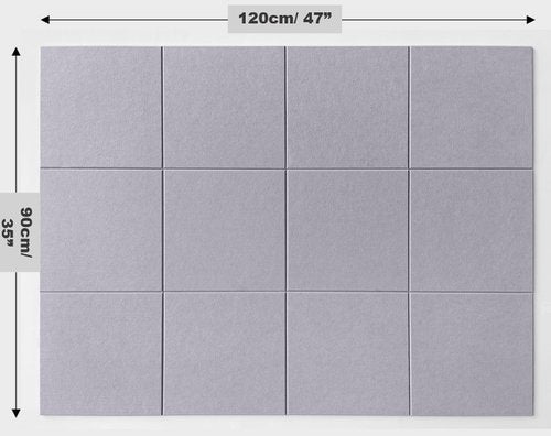 Felt Wall Tiles - Aesthetic Felt Bulletin Board for Home, Office & Classroom | Large 12-Pack in Purple