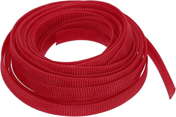 uxcell PET Expandable Sleeving 25ft 1/2" Red Cable Management Sleeve Cord Organizer for Wrap Protect Cable