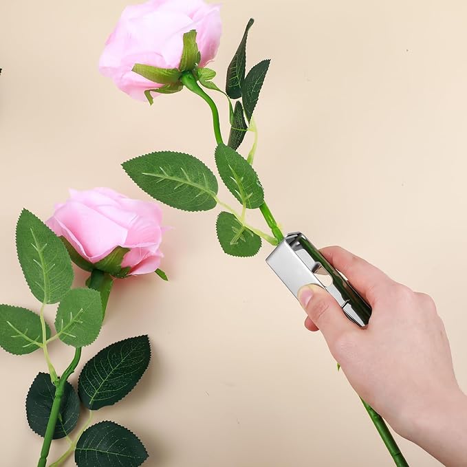 Gisafai Rose Thorn Stripper Tool Thorn Remover Leaf Stripping Tool Stem and Leaf Remover Metal Flower Stripper for Outdoor Gardening Flower Arrangement Florist Supplies(1 Pcs,Silver)