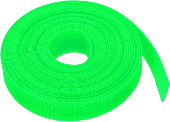 uxcell Expandable Sleeving, 1-inch 25ft Cable Sleeve, Green