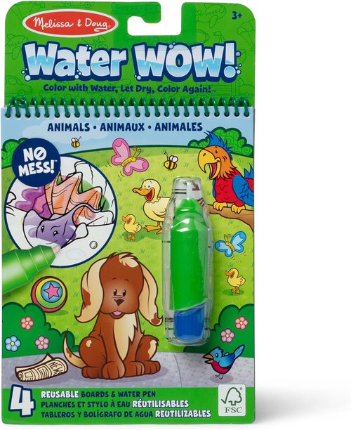 Melissa & Doug Water Wow! Mess-Free Coloring Book - Reusable Activity Pad for Kids Ages 3+ | Animal Theme