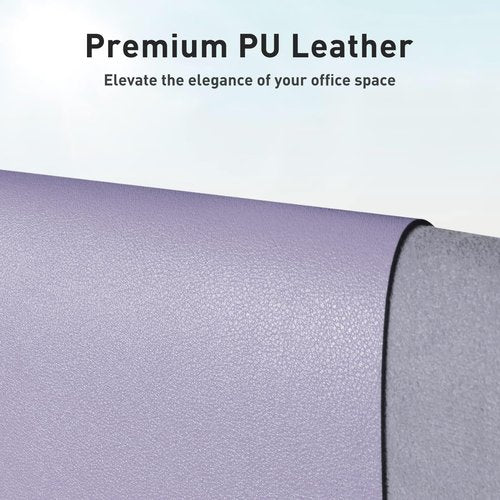 Aothia Leather Desk Pad Protector - Large Non-Slip PU Leather Mat | Waterproof Writing Pad (23.6" x 13.7", Lavender)
