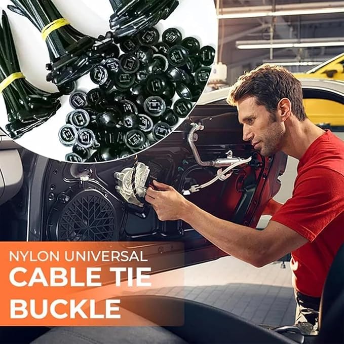 Nylon Universal Cable Tie Buckle, Heavy Duty Self-Locking Nylon Zip Ties Holder, New Multifunctional Cable Tie Buckle for Car Daily Repair (20pcs)