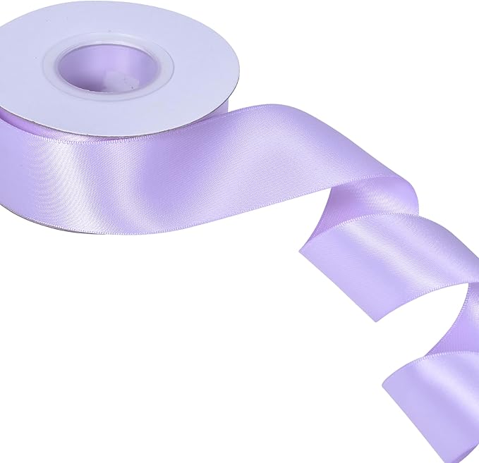 YAMA Light Purple Double Faced Satin Ribbon 1 1/2 Inch 25 Yards Lavender Ribbon for Crafts Bows Flower Bouquet Wedding Home Decor Gift Wrapping
