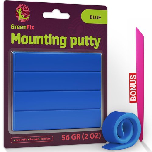 GreenFix Adhesive Mounting Putty | 2oz Blue Sticky Putty for Wall Hanging & Crafting