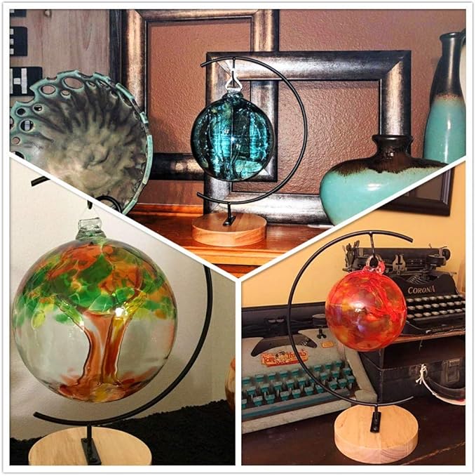 YY YEARCHY Awesomes Terrarium Ornament Display Stand Metal Stand Air Plant Stand Flower Pot Stand Holder Iron Pothook Stand for Hanging Glass Terrarium Globe Ball (4, Black)