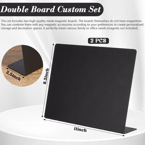 LEIFIDE Magnetic Bulletin Board Set - Wave-Shaped Black Display Boards for Home & Office | 8.5 x 11 Inch