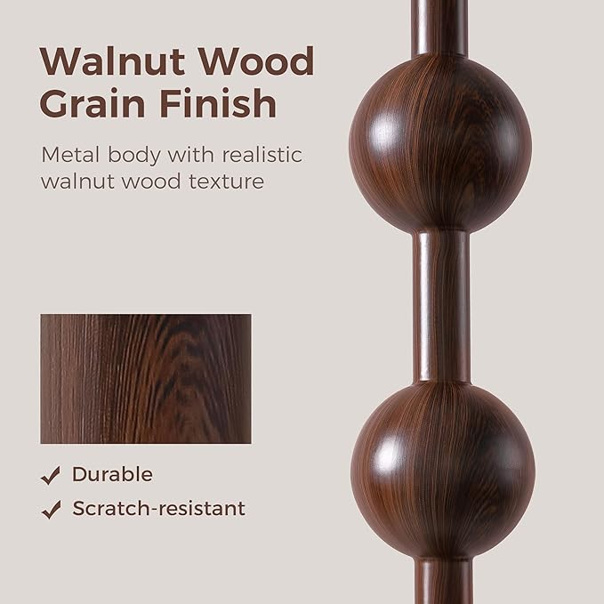 62" Vintage Farmhouse Floor Lamp for Living Room,3 Color Temperatures & Dimmable,Rustic Standing Lamp with Remote & Foot Switch,Retro Wood Grain Tall Floor Lamp for Bedroom Office Corner(Walnut)