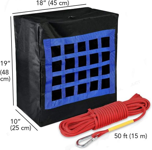 ISOP Fire Evacuation Device for Pets - Compact Emergency Survival Kit for Animals | 50 ft Rope Included, Medium Size (19"x18"x10")