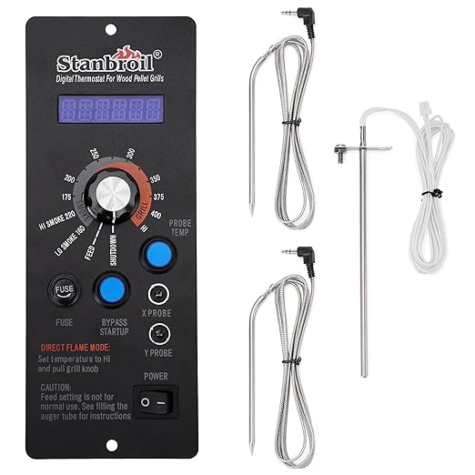 Stanbroil Controller for Camp Chef, Pellet Grills Replacement Parts with RTD Temperature Sensor and 2-Pack Meat Probes