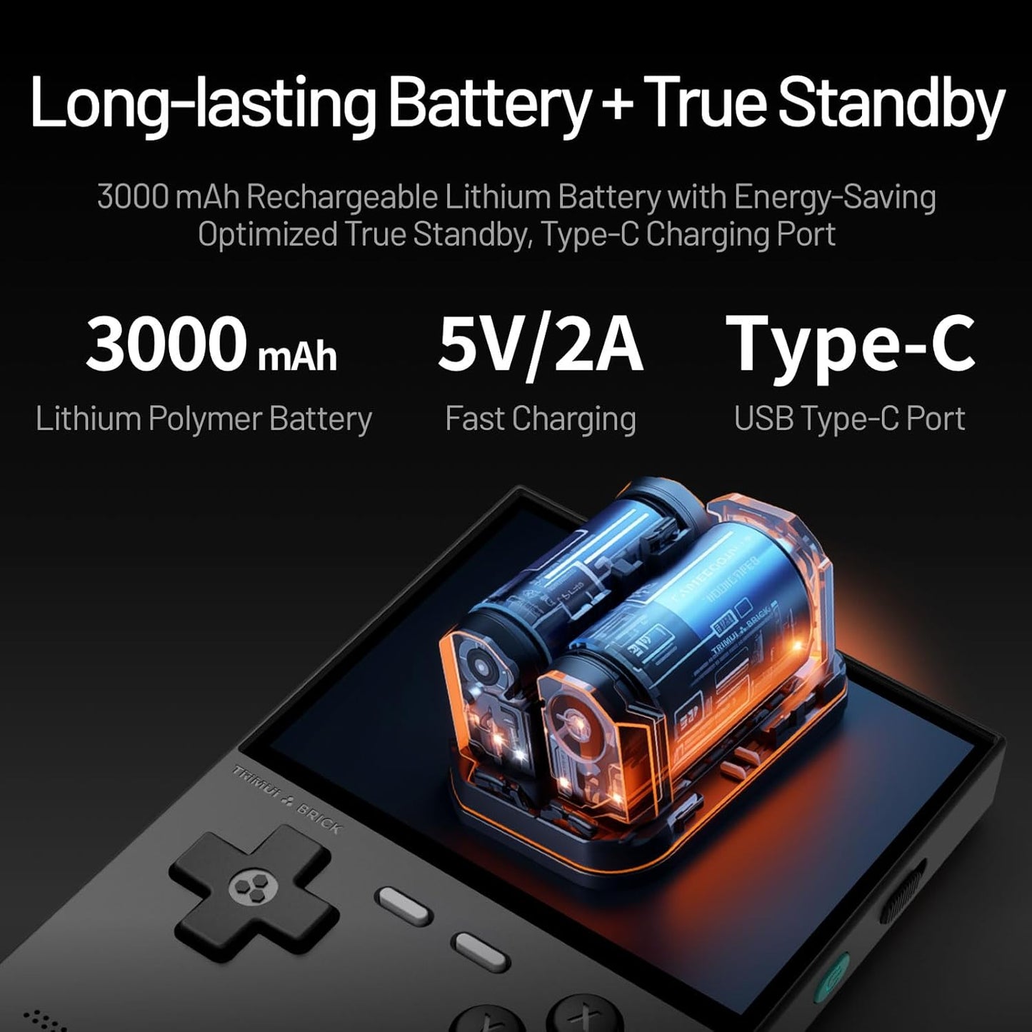 Trimui Retro Game Console - 3.2-Inch IPS Screen, 64G TF Card, 3000mAh Battery | Purple