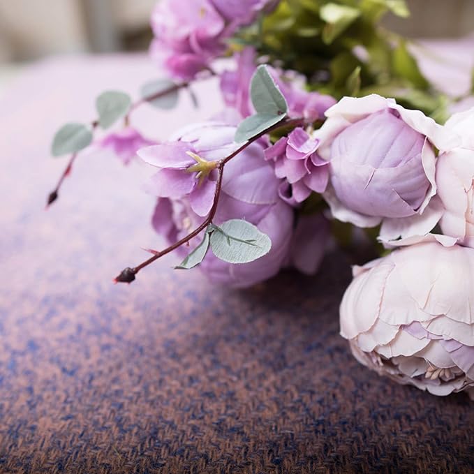 Fule 2 Pack Large Artificial Peony Silk Flower Bouquets Arrangement Wedding Centerpieces (New Purple)