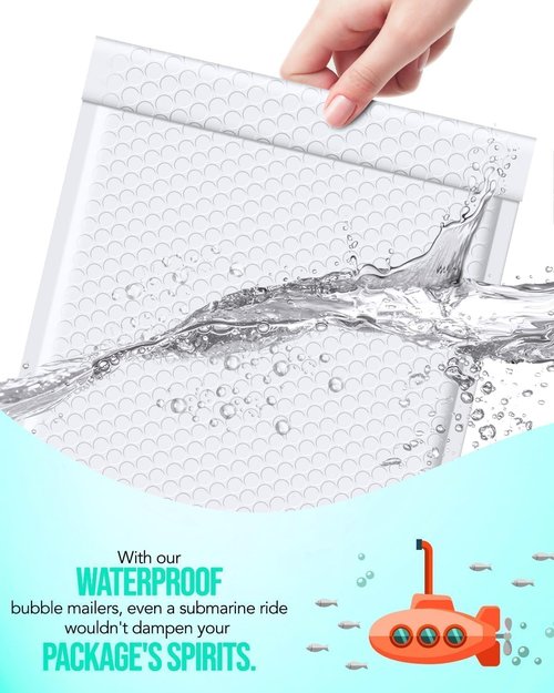 GSSUSA White Bubble Mailers - 10x13 Self-Seal Padded Envelopes | 500 Pack for Small Business Shipping