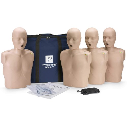 Prestan Professional CPR-AED Training Manikin 4-Pack - Medium Skin Tone with CPR Monitor