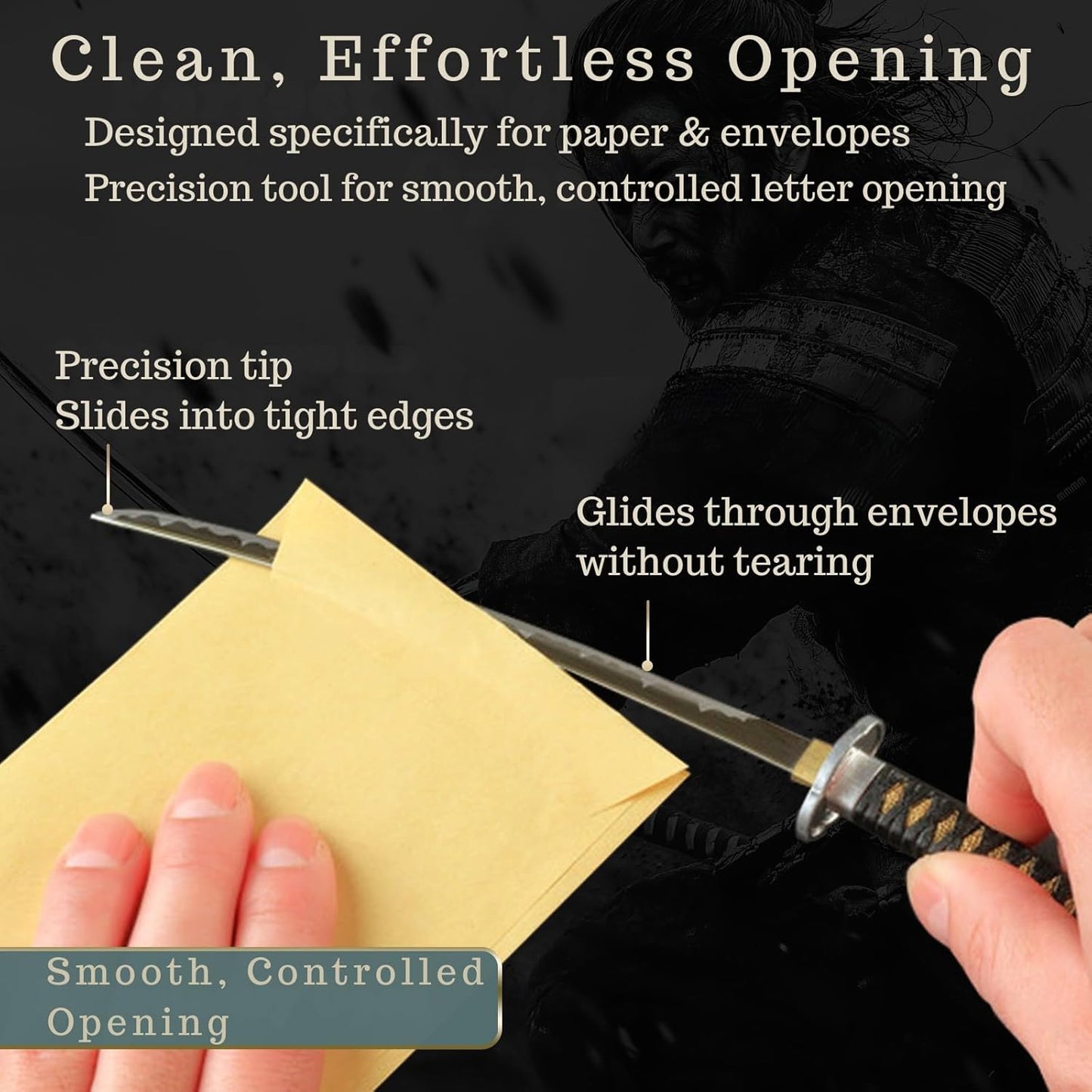 Wablade Katana Letter Opener - Samurai Sword Mail Opener with Stand | Japanese Desk Decor (Sanada Yukimura)