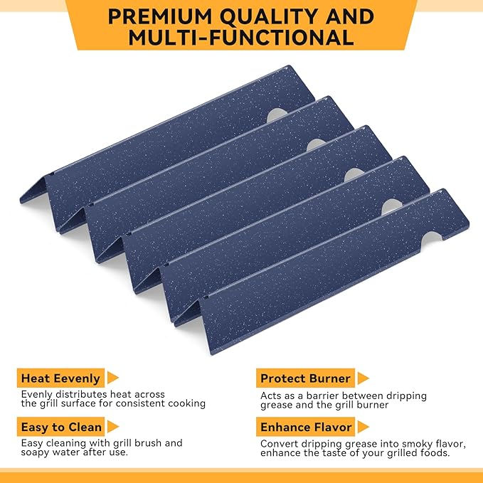 KifonMetals 17.1 Inch Porcelain Steel Flavorizer Bars for Weber Genesis Grill Parts, for GS4 Genesis II/II LX 300, II E-310, II E-315, II E-335, II LX-340 Replacement Parts 66795, 5 Pcs