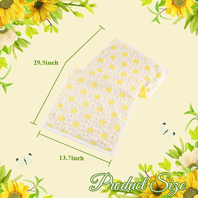Quera 2 Pack Hand Towels Spring Summer White Yellow Flower Sunflower Farmhouse Cotton Bathroom Decorative Towels Set for Drying, Cleaning, Cooking, Holiday 13.7'' x 29.5''