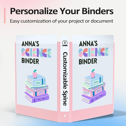 BinderX Extra Durable 1-Inch 3-Ring Binder - Customizable View Cover & Inside Pockets - Olive Green