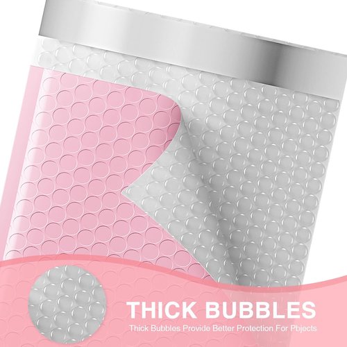 Metronic Bubble Mailers - 6x10 Inch Light Pink Waterproof Padded Envelopes | 100 Pack for Shipping Jewelry & Makeup