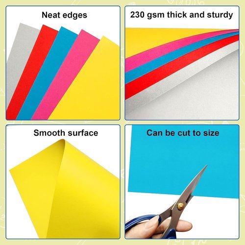 ROOKEA Poster Board - Colorful 11.7x16.5 Inch Bulk Pack for Vision Boards & Craft Projects