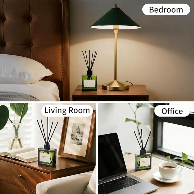 Reed Diffuser, 4 oz Rose Scent Diffuser with 7 Sticks, Long Lasting Reed diffusers for Home, Elegant Fragrance for Bathroom Bedroom Office Decor, Air Fresh