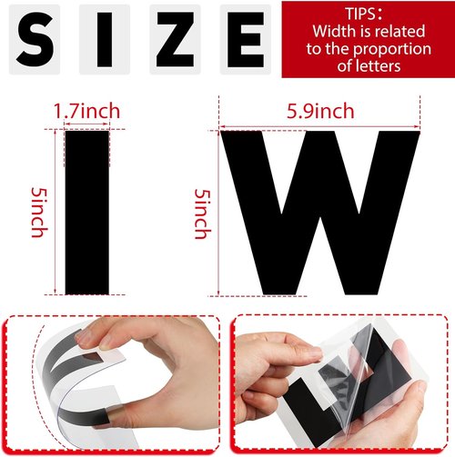 Leinuosen Changeable Letters - 300 Pcs Black Acrylic Marquee Sign Board | 4'' & 5'' Sizes