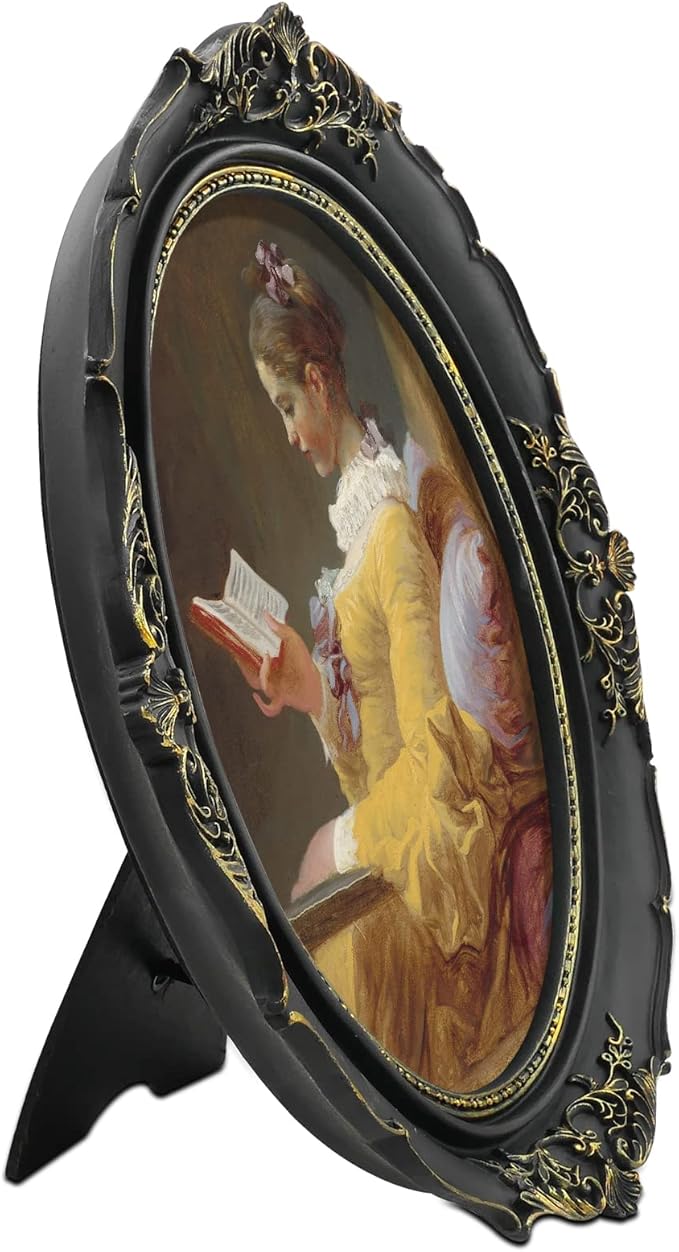 SIMON'S SHOP Vintage 11x14 Picture Frame for Gallery Wall Display, Black Oval Poster Frames with Glass Cover, Victorian Gothic Photo Frame