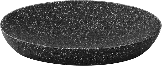 Luxspire Soap Dish, Resin Soap Tray Soap Holder Container Box, Oval Bar Soap Plate Case, Sponge Dish Scrubbers Tray Holder for Bathroom Vanity Shower Kitchen Sink Counter Top, Gravel Black