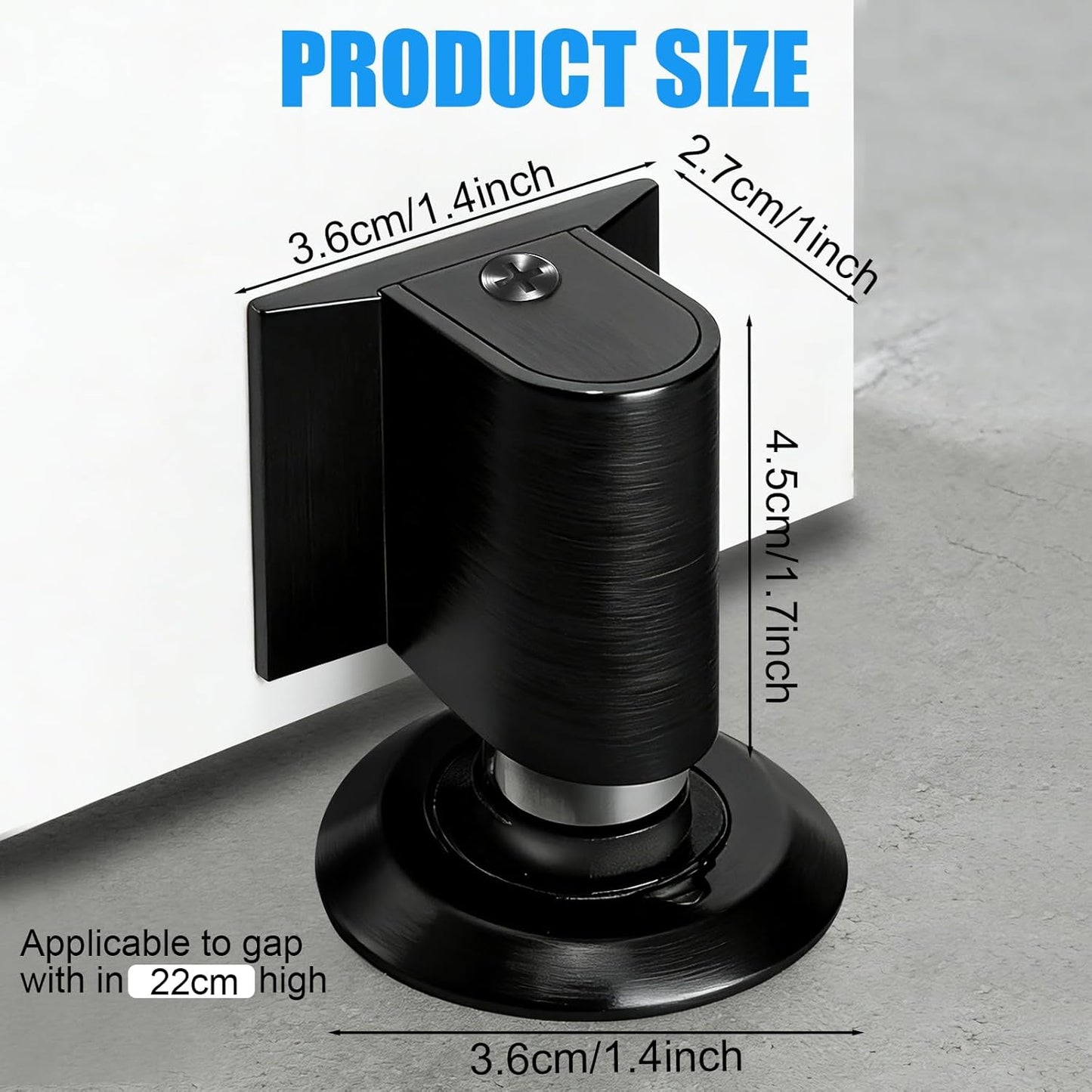 Skiennix Door Wedge Stopper - Heavy-Duty Magnetic Doorstop for No-Drill Installation | Invisible Design