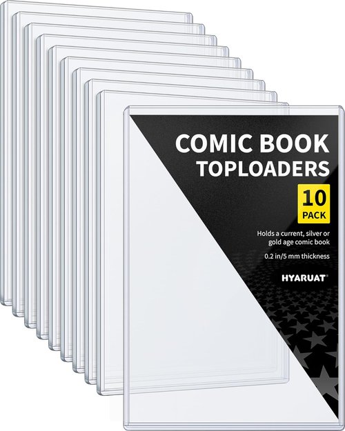 Comic Book Top Loaders - Hard Case Protector Sleeves for Silver Age & Current Comics | 10 Pack
