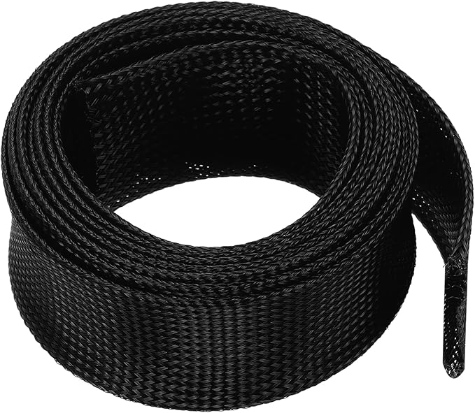 uxcell Expandable Sleeving, 2-inch 10ft Cable Sleeve, Black