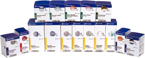First Aid Only 50-Person First Aid Kit Refill - 237 Essential Supplies for Business & Home | Blue