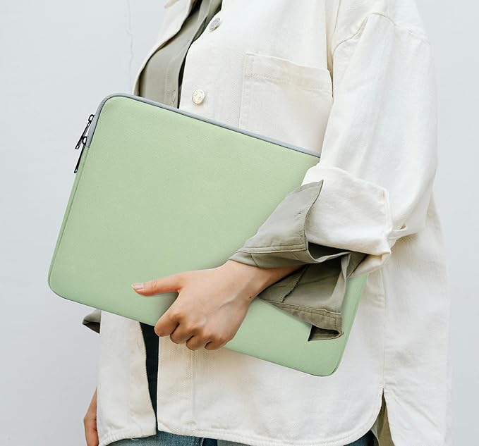 Laptop Sleeve 17 17.3 inch, Padded Travel Case for HP 17 inch Laptop/Envy 17 / Pavilion 17, Water-Resistant Portable Computer Protective Pouch Bag -Mint Green