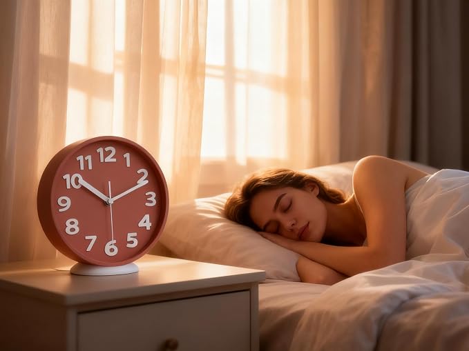 8-Inch Pink Modern Wall Clock – Silent Non-Ticking, 3D Large Numbers, Accurate Timekeeping | Decorative Wall & Desk Clock with Stand for Living Room, Bedroom, Kitchen, or Office