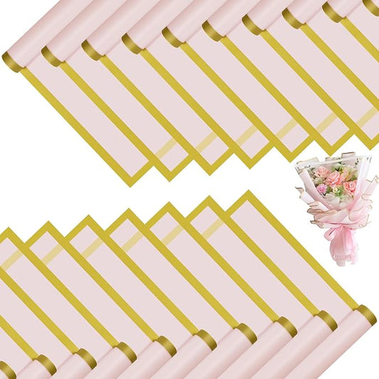 DEWJDFSC 20 Sheets Flower Wrapping Paper,Waterproof Floral Korean Bouquet Wrapping Paper, Florist Supplies, Suitable for Flowers Gift Packaging (Pink-2)
