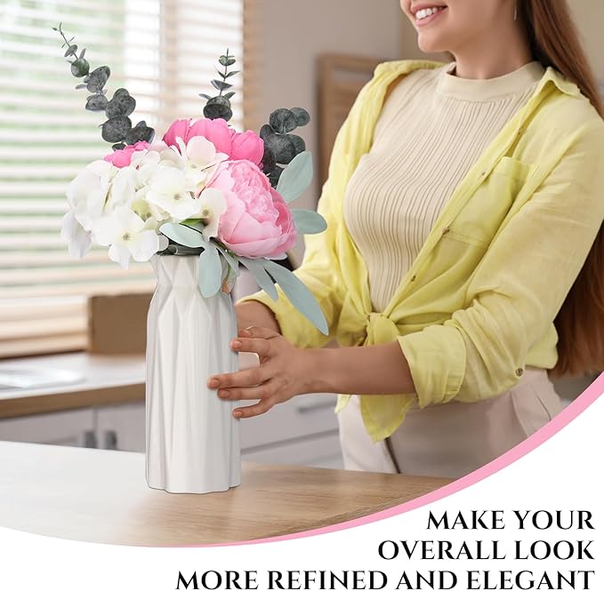 Zeyune 50Pcs Wedding Artificial Peonies 4Inch Fake Silk Peony Faux Peonies Artificial Valentine Flowers Bulk Rose Flowers Heads for Valentine Decoration Vintage Wedding Home Office (Hot Pink and Pink)