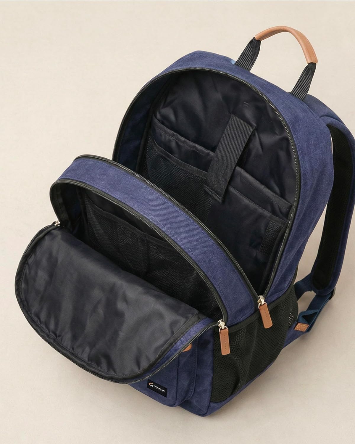 TRAILKICKER Classic Travel Backpack - Padded 17-Inch Laptop Sleeve, Multi-Pocket Design | Navy