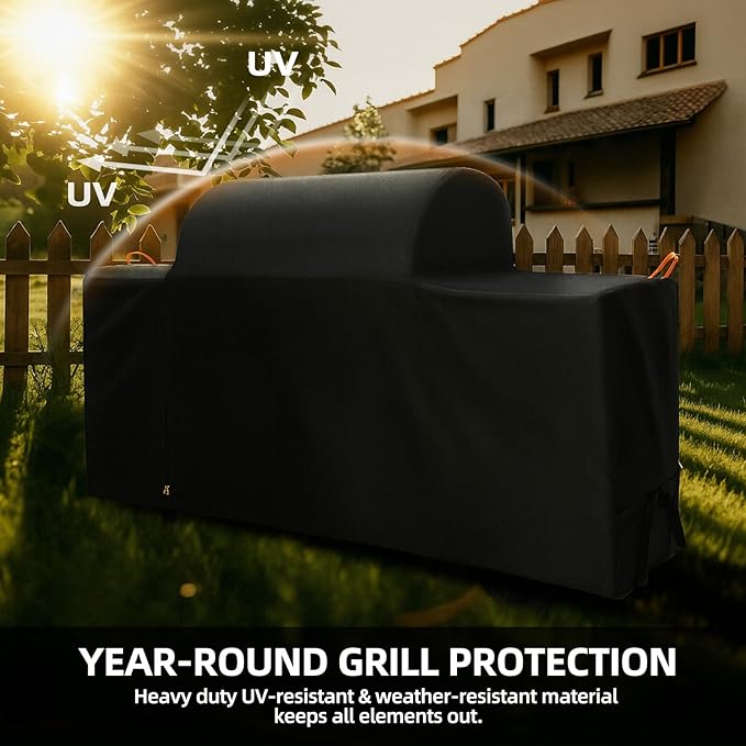 Waterproof Grill Cover for Traeger Woodridge Pro & Woodridge Elite Wood Pellet Smoker, with Additional Side Zipper, Full-Length 600D All Weather Outdoor Accessories Bac776 (Cover Only)