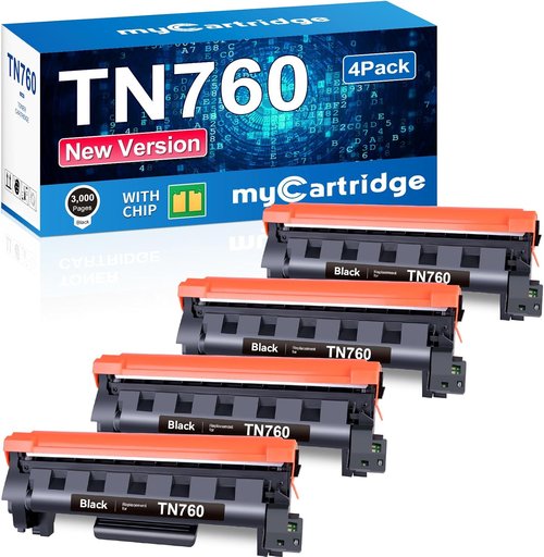 Brother TN760 Toner 4-Pack Replacement | Compatible with MFC-L2710DW, MFC-L2750DW, DCP-L2550DW, HL-L2370DW