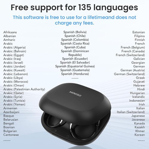 MINISO X33 AI Translation Earbuds - Real-Time Wireless Bluetooth Headphones | 135 Language Translator for Travel & Learning