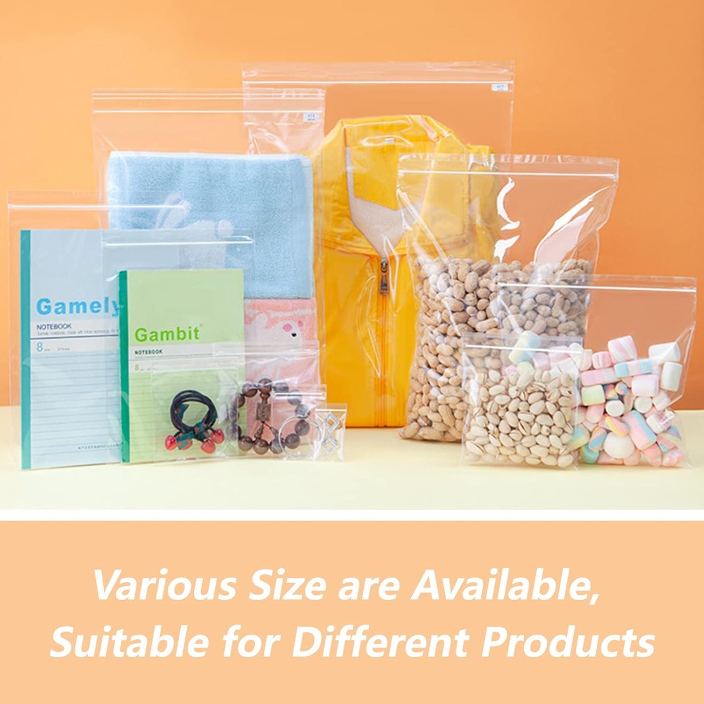 WEPOLY Clear Plastic Reclosable Zip Bags - 6" x 9" (500 Count) | 2 Mil Zipper Bags for Cards, Bakery & More